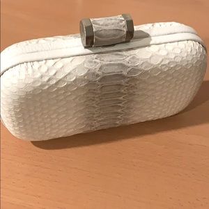 white Halston heritage clutch or crossbody